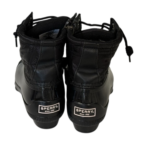 Sperry Women’s Duck Boots Syren Gulf Saltwater Black Quilted Zipper Rubber 5.5M - Picture 4 of 8